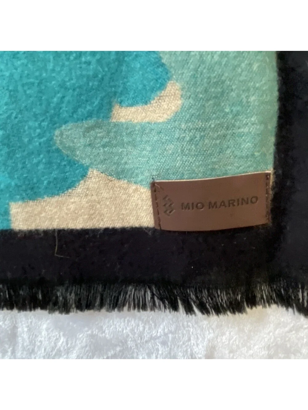 Mio Marino Men’s Cashmere Turq Camo Scarf 80”